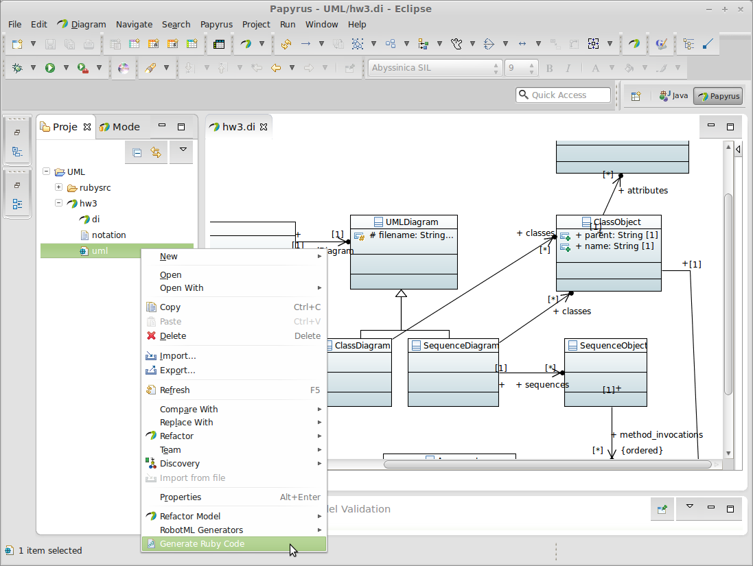 eclipse uml editors that can generate code